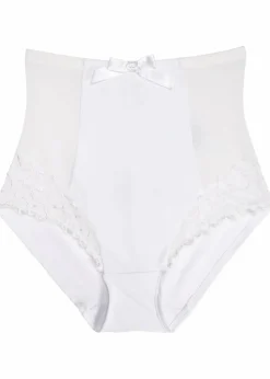 bonprix Höschen|Dessous|Geschmückte Shape Panty mit mittlerer Formkraft weiß