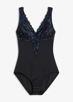 bonprix Wäsche·Bodies|Wäsche·Shapewear|Geschmückter Shape Body mit mittlerer Formkraft schwarz/multilurex