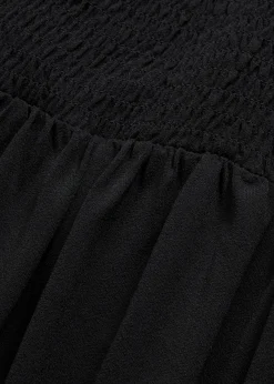 bonprix Bekleidung·Pullover & Strickjacken|Kleider|Gesmoktes Trägerkleid aus leichtem Crêpe schwarz