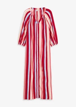 gestreiftes Kaftan-Kleid aus strukturierter Viskose|bonprix New