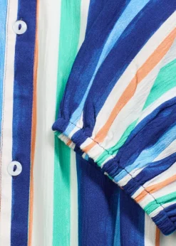 gestreiftes Kaftan-Kleid aus strukturierter Viskose|bonprix Clearance