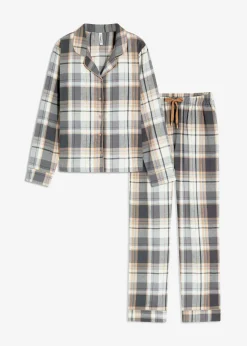 Gewebter Flanell Pyjama mit Glitzergarn und Geschenktasche|bonprix