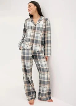 Gewebter Flanell Pyjama mit Glitzergarn und Geschenktasche|bonprix