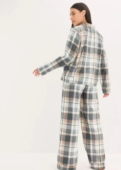 Gewebter Flanell Pyjama mit Glitzergarn und Geschenktasche|bonprix