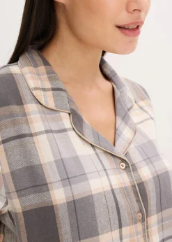 Gewebter Flanell Pyjama mit Glitzergarn und Geschenktasche|bonprix