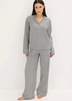 Gewebter Flanell Pyjama mit Fischgrätmuster|bonprix Best