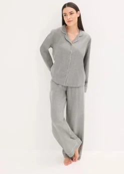 Gewebter Flanell Pyjama mit Fischgrätmuster|bonprix Best