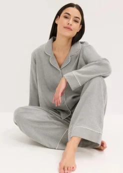 Gewebter Flanell Pyjama mit Fischgrätmuster|bonprix Best