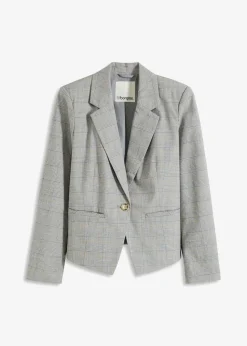 bonprix Blazer|Bekleidung·Basics|Glencheck Blazer schwarz/sand kariert