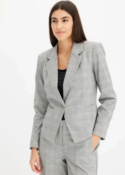 bonprix Blazer|Bekleidung·Basics|Glencheck Blazer schwarz/sand kariert