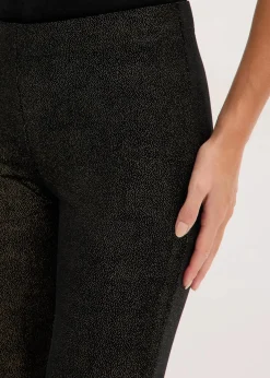 bonprix Hosen|Bekleidung·Kleider|Glitzer Leggings aus Samt schwarz/gold