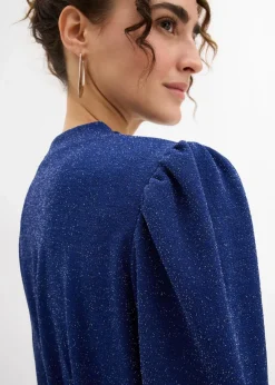 bonprix Bekleidung·Pullover & Strickjacken|Kleider|Glitzerkleid aus fester Interlock-Qualität mitternachtsblau