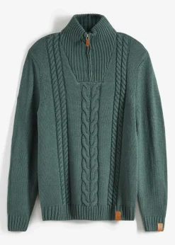 Grobstrick Troyer Pullover mit Zopfmuster|bonprix Sale