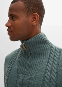 Grobstrick Troyer Pullover mit Zopfmuster|bonprix Sale