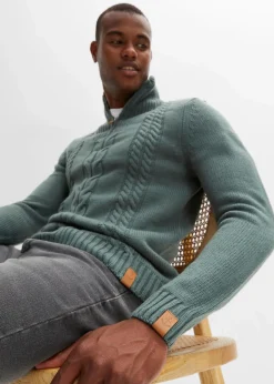 Grobstrick Troyer Pullover mit Zopfmuster|bonprix Sale