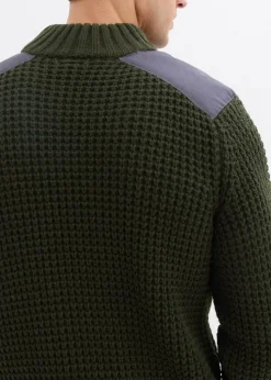 Grobstrick Troyer Pullover mit Web-Besatz|bonprix