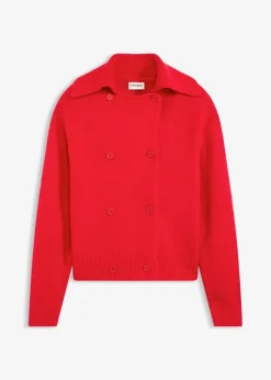 bonprix Bekleidung·Umstandsmode|Pullover & Strickjacken|Grobstrickjacke lavarot