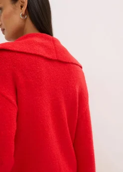 bonprix Bekleidung·Umstandsmode|Pullover & Strickjacken|Grobstrickjacke lavarot