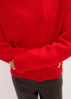 bonprix Bekleidung·Umstandsmode|Pullover & Strickjacken|Grobstrickjacke lavarot