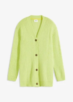 bonprix Bekleidung·Jeans|Pullover & Strickjacken|Grobstrickjacke aus weichem Wollmix mintgrün