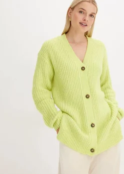 bonprix Bekleidung·Jeans|Pullover & Strickjacken|Grobstrickjacke aus weichem Wollmix mintgrün