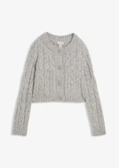 Grobstrickjacke aus weichem Woll-Mix|bonprix Clearance