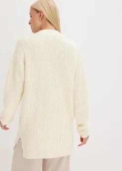bonprix Bekleidung·Jeans|Pullover & Strickjacken|Grobstrickjacke aus weichem Wollmix cremeweiß