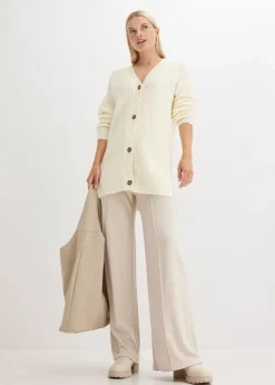 bonprix Bekleidung·Jeans|Pullover & Strickjacken|Grobstrickjacke aus weichem Wollmix cremeweiß