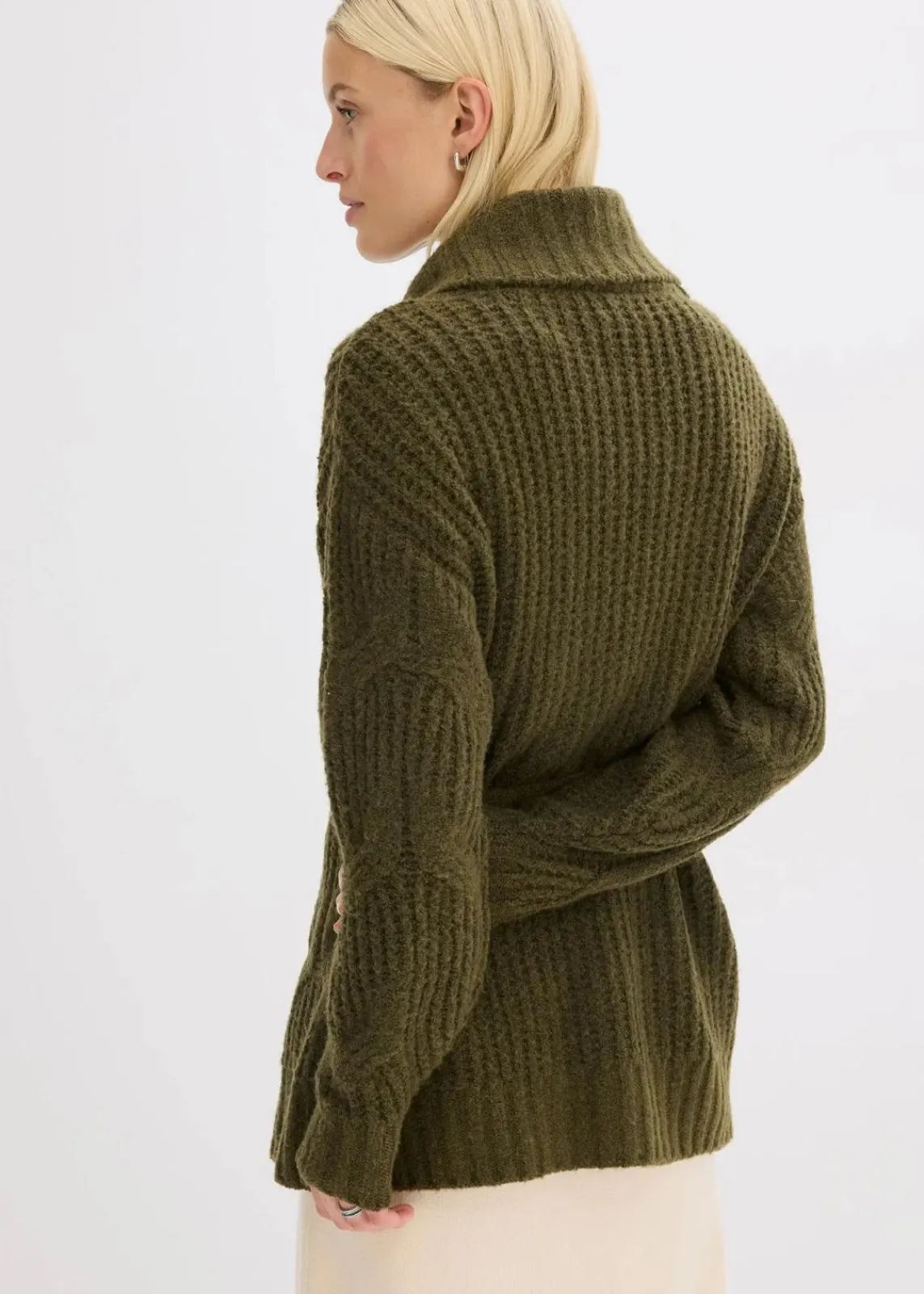 Grobstrickjacke mit Zopfmuster|bonprix Discount