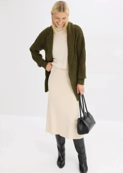 Grobstrickjacke mit Zopfmuster|bonprix Discount