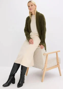 Grobstrickjacke mit Zopfmuster|bonprix Discount