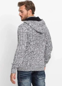 Grobstrick-Kapuzenpullover mit Baumwolle|bonprix Clearance