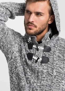 Grobstrick-Kapuzenpullover mit Baumwolle|bonprix Clearance