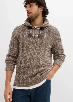 Grobstrick-Kapuzenpullover mit Baumwolle|bonprix Hot