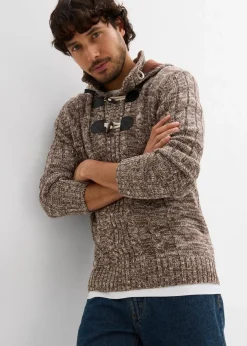 Grobstrick-Kapuzenpullover mit Baumwolle|bonprix Hot