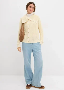 bonprix Pullover & Strickjacken|Strickmode|Grobstrick-Pullover natur