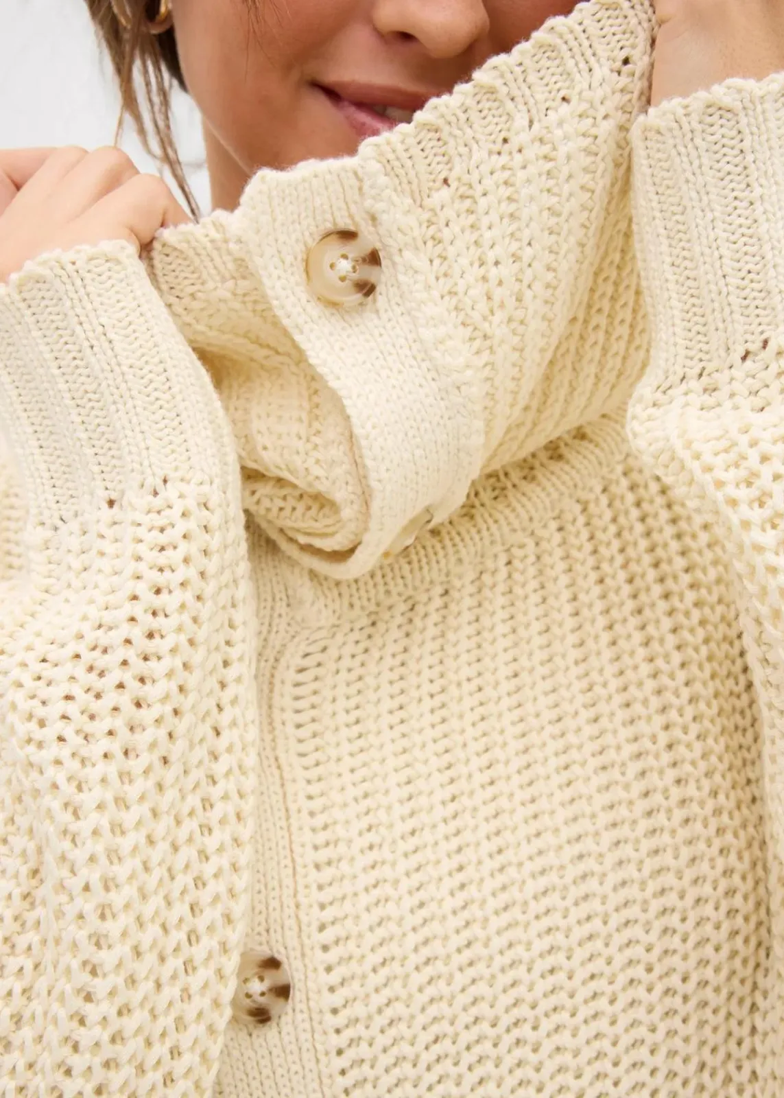 bonprix Pullover & Strickjacken|Strickmode|Grobstrick-Pullover natur