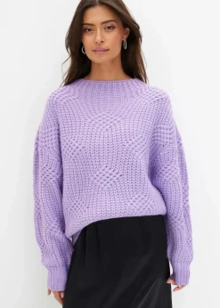 bonprix Bekleidung·Umstandsmode|Strickmode|Grobstrick-Pullover flieder