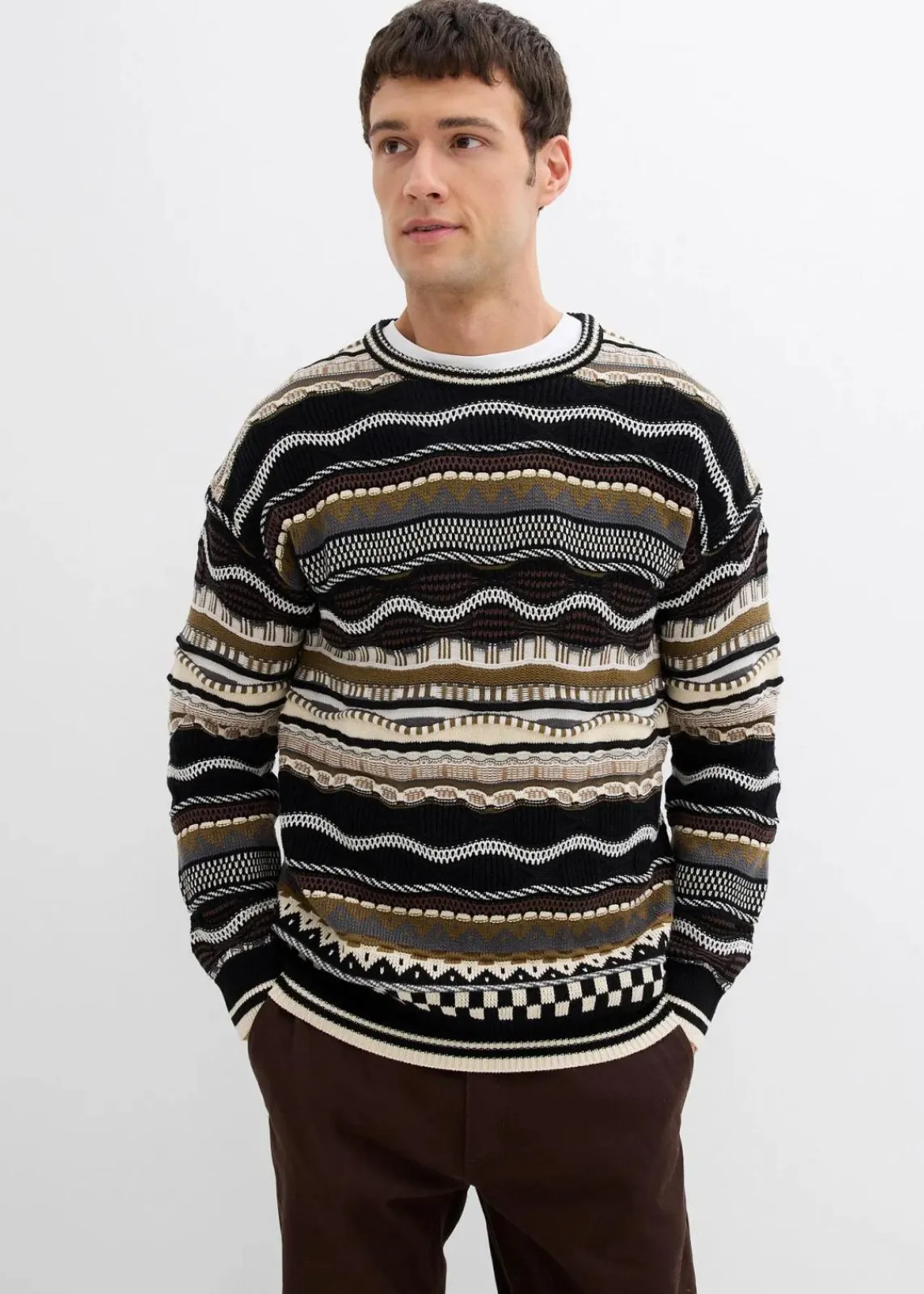 Grobstrick-Pullover aus reiner Baumwolle|bonprix New