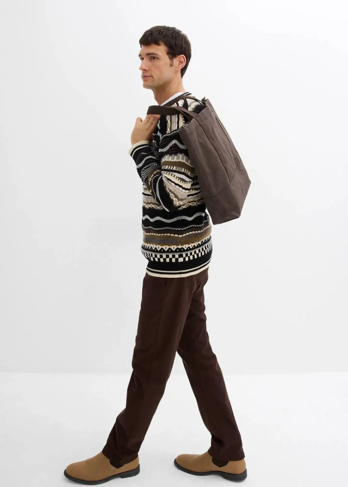 Grobstrick-Pullover aus reiner Baumwolle|bonprix New