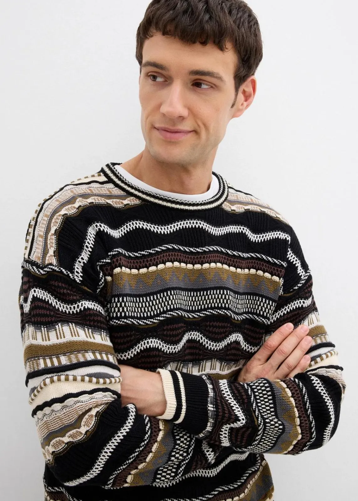 Grobstrick-Pullover aus reiner Baumwolle|bonprix New
