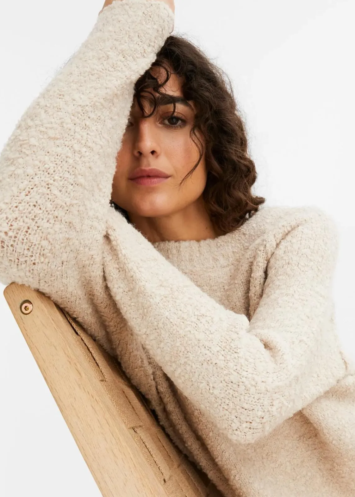 Grobstrick-Pullover aus Teddygarn|bonprix Clearance