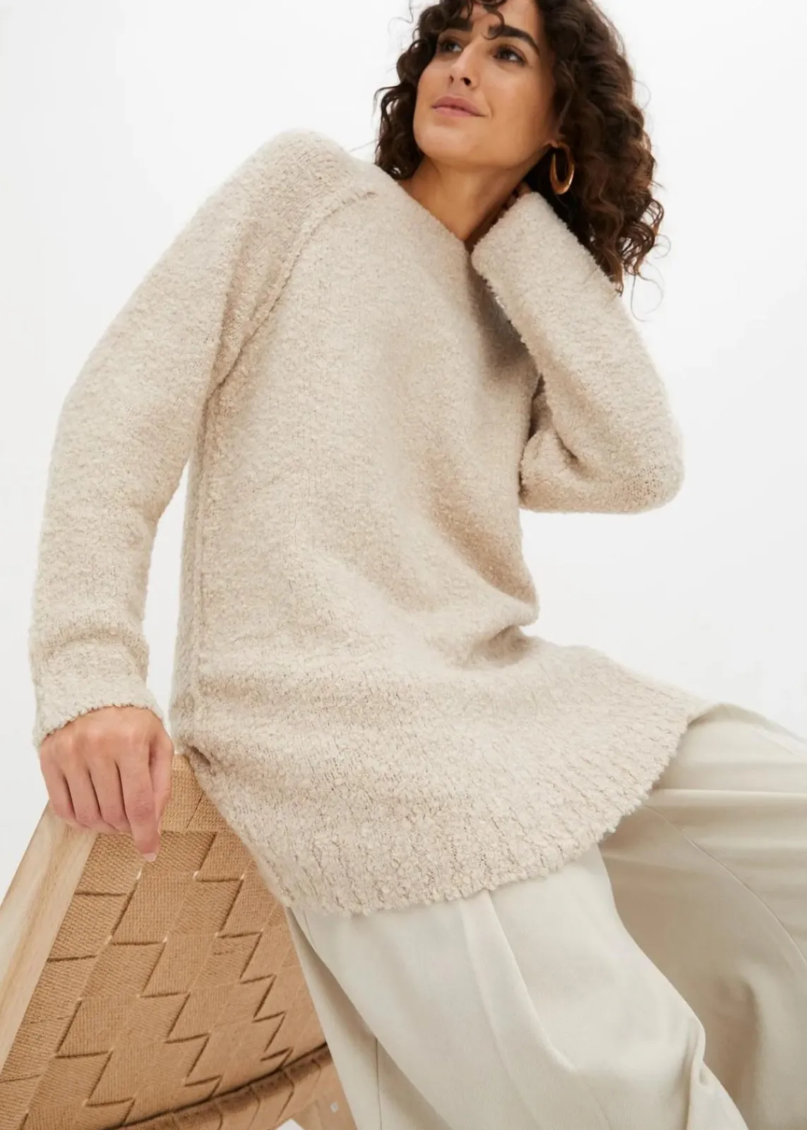 Grobstrick-Pullover aus Teddygarn|bonprix Clearance