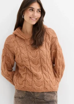 Grobstrick-Pullover aus weichem Woll-Mix|bonprix Hot