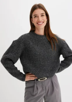 Grobstrick-Pullover aus weichem Woll-Mix|bonprix Clearance