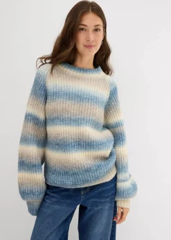 Grobstrick-Pullover aus weichem Woll-Mix|bonprix Clearance