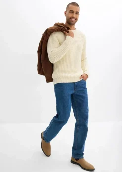 bonprix Große Größen|Pullover & Strickjacken|Grobstrick-Pullover aus weichem Baumwollmix natur