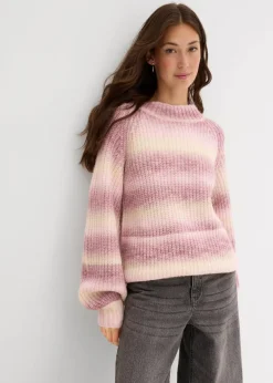 Grobstrick-Pullover aus weichem Woll-Mix|bonprix Discount
