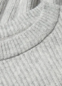 bonprix Bekleidung·Umstandsmode|Bekleidung·Jeans|Grobstrick-Pullover aus weichem Woll-Mix hellgrau meliert
