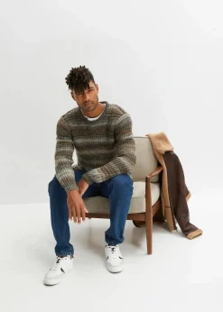 Grobstrick-Pullover in Querstreifen|bonprix Hot